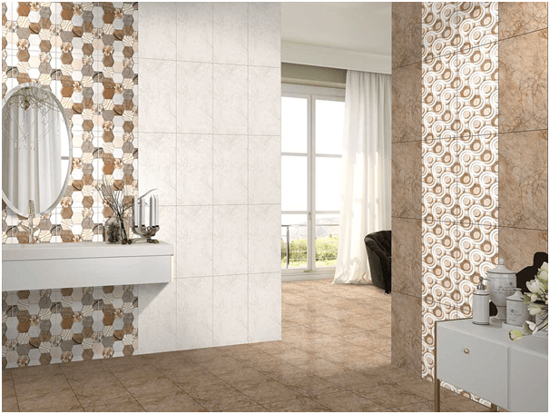 brown bathroom tile design