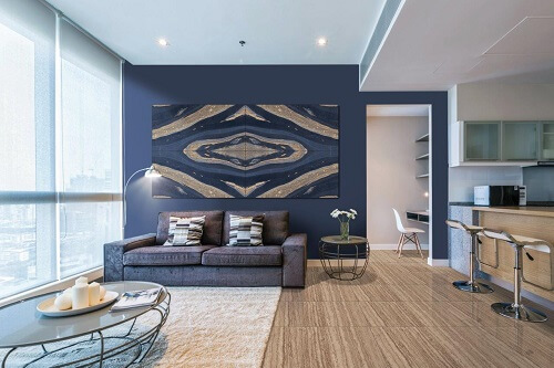 Blue Tiles for Living Room